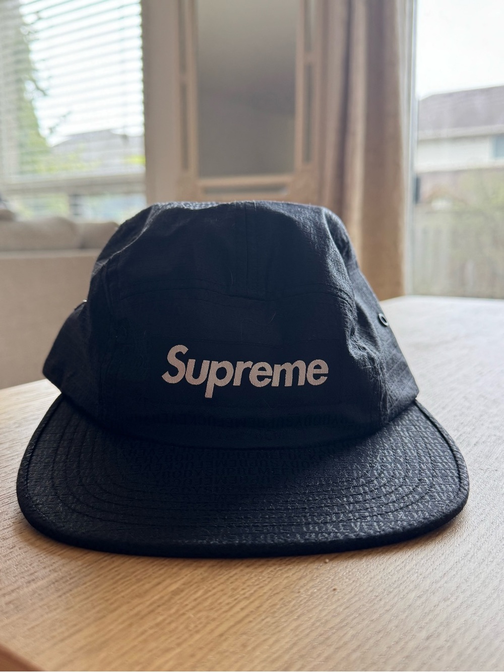 Supreme Black Cap with White Script